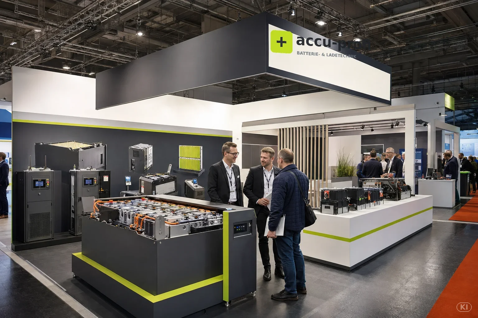 Messekommunikation und Broschüren am ACCU-PROFI-Stand.